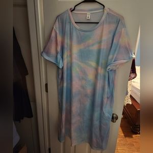 Pastel tie dye t-shirt dress